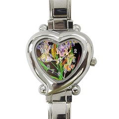 Dscf1378 - Irises On The Black Heart Italian Charm Watch by bestdesignintheworld