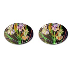 Dscf1378 - Irises On The Black Cufflinks (oval) by bestdesignintheworld