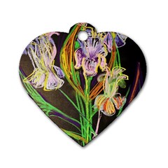 Dscf1378 - Irises On The Black Dog Tag Heart (one Side) by bestdesignintheworld