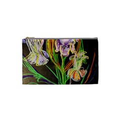 Dscf1378 - Irises On The Black Cosmetic Bag (small)  by bestdesignintheworld