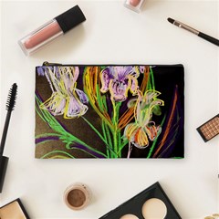 Dscf1378 - Irises On The Black Cosmetic Bag (medium)  by bestdesignintheworld