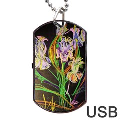 Dscf1378 - Irises On The Black Dog Tag Usb Flash (two Sides) by bestdesignintheworld