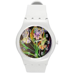 Dscf1378 - Irises On The Black Round Plastic Sport Watch (m) by bestdesignintheworld