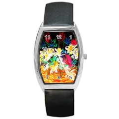 Dscf1390 - Basket Flowers Barrel Style Metal Watch by bestdesignintheworld