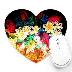 Dscf1390 - Basket Flowers Heart Mousepads by bestdesignintheworld