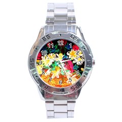 Dscf1390 - Basket Flowers Stainless Steel Analogue Watch by bestdesignintheworld