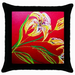 Dscf1393 - Tender Bright Lillies Throw Pillow Case (black) by bestdesignintheworld