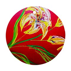 Dscf1393 - Tender Bright Lillies Round Ornament (two Sides) by bestdesignintheworld