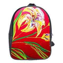 Dscf1393 - Tender Bright Lillies School Bag (large) by bestdesignintheworld