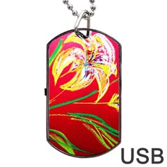 Dscf1393 - Tender Bright Lillies Dog Tag Usb Flash (one Side) by bestdesignintheworld