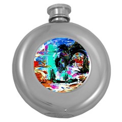 Dscf3313 - Jerusalem - Gates Of Haven Round Hip Flask (5 Oz) by bestdesignintheworld