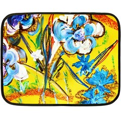 Dscf1422 - Country Flowers In The Yard Fleece Blanket (mini) by bestdesignintheworld