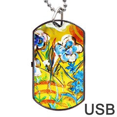 Dscf1422 - country flowers in the yard Dog Tag USB Flash (One Side)