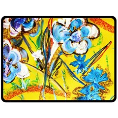 Dscf1422 - Country Flowers In The Yard Double Sided Fleece Blanket (large)  by bestdesignintheworld