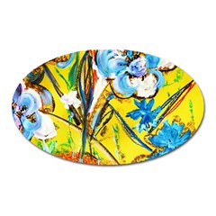 Dscf1422 - Country Flowers In The Yard Oval Magnet by bestdesignintheworld