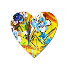 Dscf1422 - Country Flowers In The Yard Heart Magnet by bestdesignintheworld