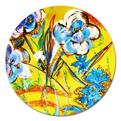 Dscf1422 - Country Flowers In The Yard Magnet 5  (round) by bestdesignintheworld