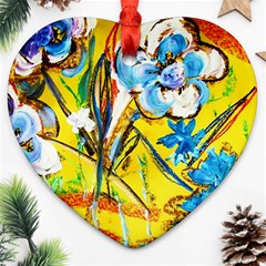 Dscf1422 - Country Flowers In The Yard Heart Ornament (two Sides) by bestdesignintheworld