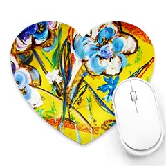 Dscf1422 - Country Flowers In The Yard Heart Mousepads by bestdesignintheworld