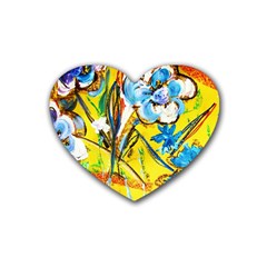 Dscf1422 - Country Flowers In The Yard Heart Coaster (4 Pack)  by bestdesignintheworld