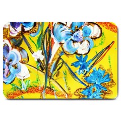 Dscf1422 - Country Flowers In The Yard Large Doormat  by bestdesignintheworld