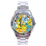 Dscf1422 - country flowers in the yard Stainless Steel Analogue Watch Front