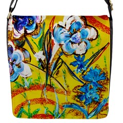 Dscf1422 - Country Flowers In The Yard Flap Messenger Bag (s) by bestdesignintheworld