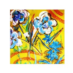 Dscf1422 - Country Flowers In The Yard Small Satin Scarf (square) by bestdesignintheworld