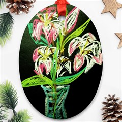 Dscf1389 - Lillies In The Vase Ornament (oval) by bestdesignintheworld