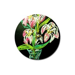 Dscf1389 - Lillies In The Vase Magnet 3  (round) by bestdesignintheworld