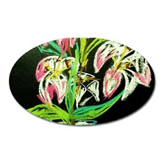 Dscf1389 - Lillies In The Vase Oval Magnet by bestdesignintheworld