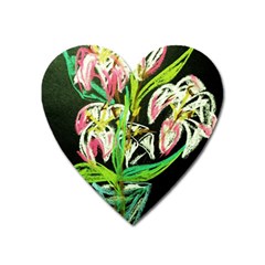 Dscf1389 - Lillies In The Vase Heart Magnet by bestdesignintheworld