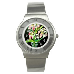 Dscf1389 - Lillies In The Vase Stainless Steel Watch by bestdesignintheworld