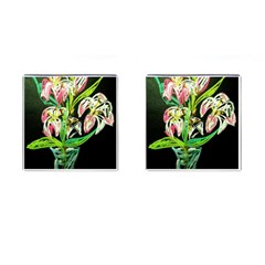 Dscf1389 - Lillies In The Vase Cufflinks (square) by bestdesignintheworld