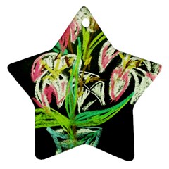 Dscf1389 - Lillies In The Vase Star Ornament (two Sides) by bestdesignintheworld