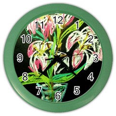 Dscf1389 - Lillies In The Vase Color Wall Clocks by bestdesignintheworld