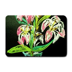 Dscf1389 - Lillies In The Vase Small Doormat  by bestdesignintheworld