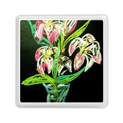 Dscf1389 - Lillies In The Vase Memory Card Reader (square)  by bestdesignintheworld