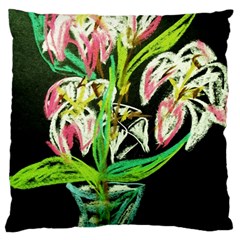 Dscf1389 - Lillies In The Vase Large Cushion Case (one Side) by bestdesignintheworld