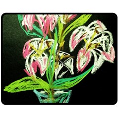 Dscf1389 - Lillies In The Vase Double Sided Fleece Blanket (medium)  by bestdesignintheworld