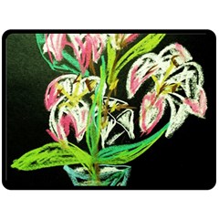 Dscf1389 - Lillies In The Vase Double Sided Fleece Blanket (large)  by bestdesignintheworld