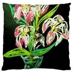 Dscf1389 - Lillies In The Vase Standard Flano Cushion Case (one Side) by bestdesignintheworld