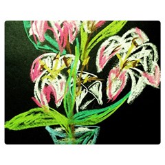 Dscf1389 - Lillies In The Vase Double Sided Flano Blanket (medium)  by bestdesignintheworld