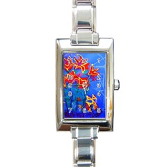 Dscf1433 - red lillies Rectangle Italian Charm Watch