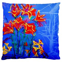 Dscf1433 - red lillies Large Cushion Case (Two Sides)