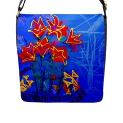 Dscf1433 - red lillies Flap Messenger Bag (L) 