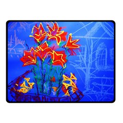 Dscf1433 - red lillies Double Sided Fleece Blanket (Small) 