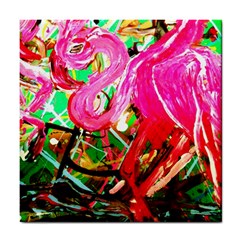 Dscf2035 - Flamingo On A Chad Lake Tile Coasters by bestdesignintheworld