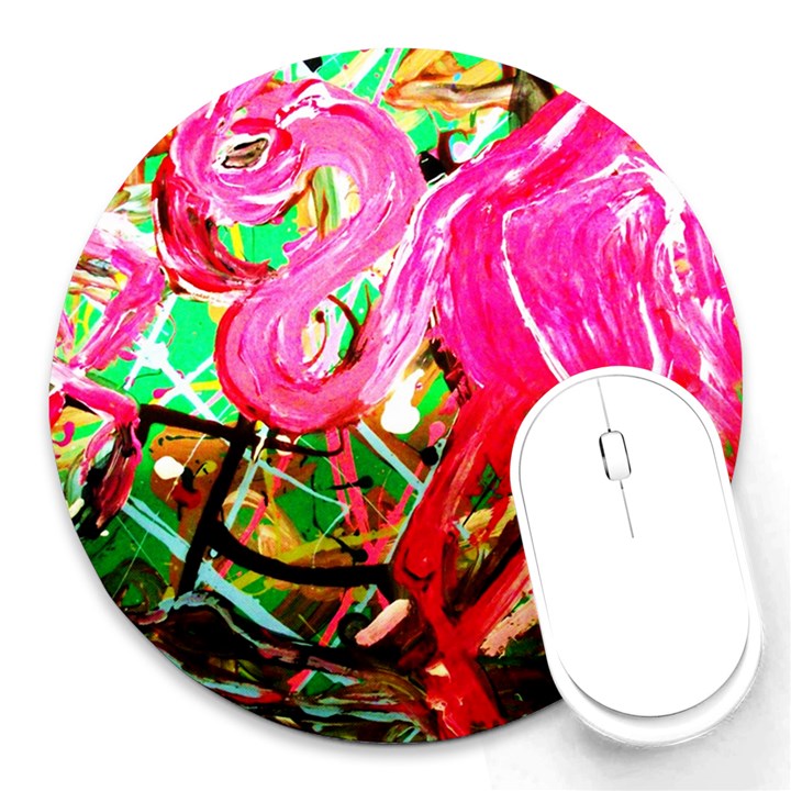 Dscf2035 - flamingo on a chad lake Round Mousepads