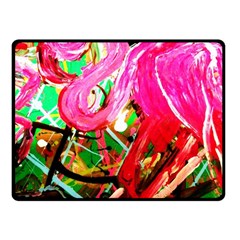 Dscf2035 - Flamingo On A Chad Lake Fleece Blanket (small)